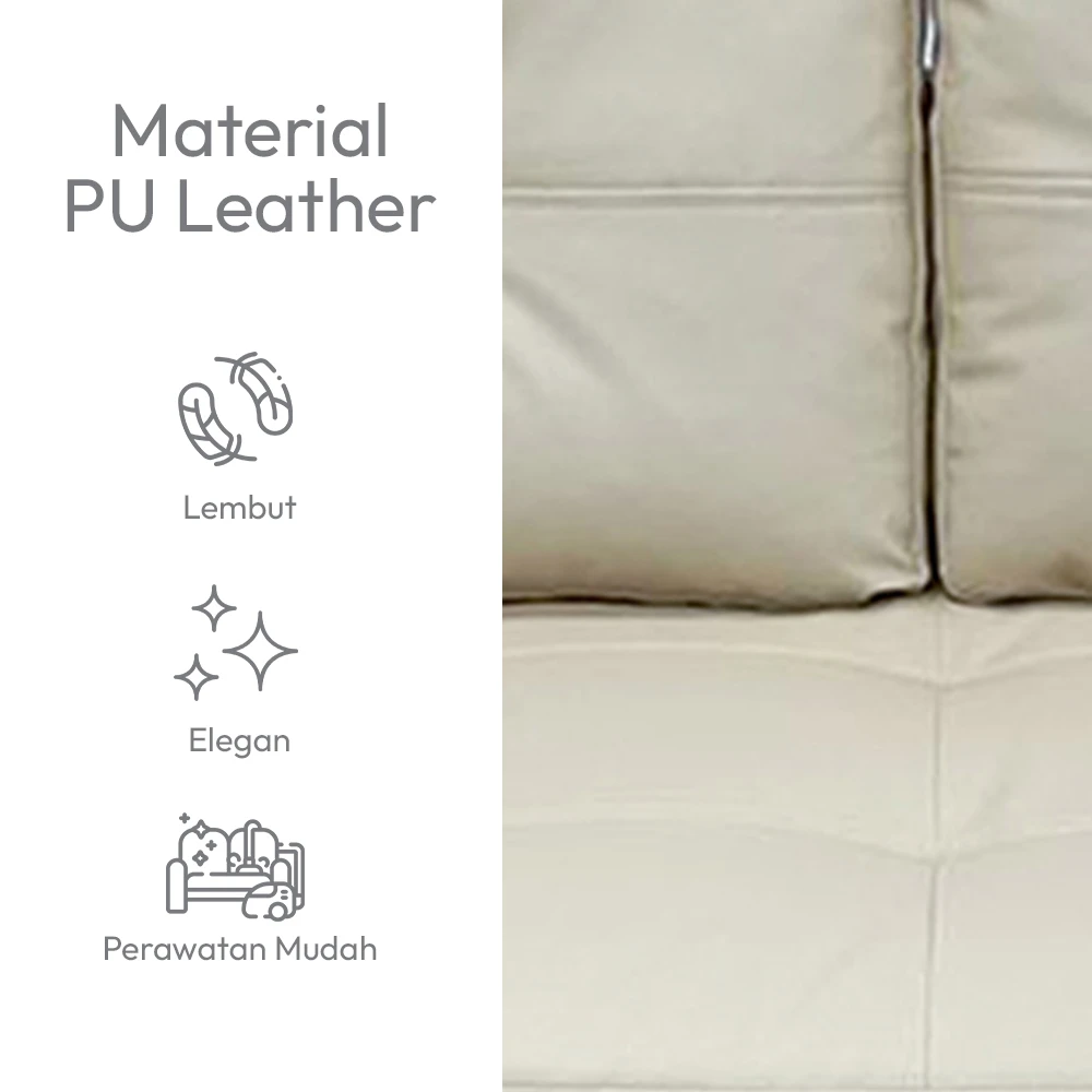 SELMA Toshi Sofa Dengan Penyimpanan Kulit 2 Seater - Cokelat