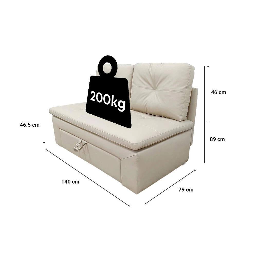 SELMA Toshi Sofa Dengan Penyimpanan Kulit 2 Seater - Cokelat
