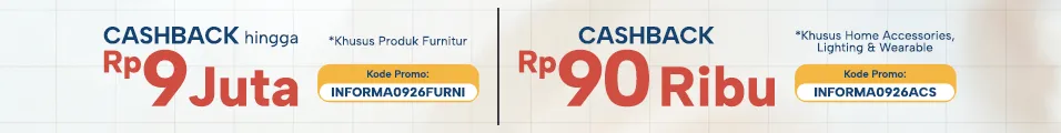Bukti validasi kode promo - Informa - Cashback [[Rp90.000]] untuk produk furnitur, lebih hemat