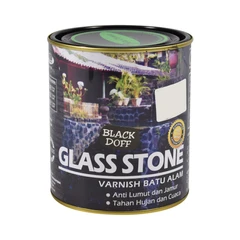 Glass Stone Cat Pernis Batu Alam 1 Ltr - Hitam Doff
