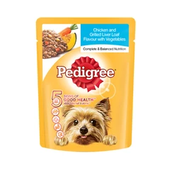 pedigree-80-gr-makanan-anjing-basah-pouch-chicken,-liver,-&-veggie