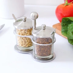 krischef-set-2-pcs-tempat-bumbu-stainless-steel---silver