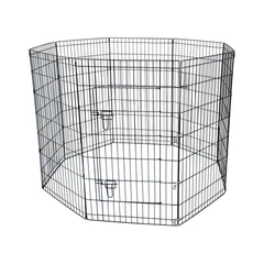 pet-kingdom-122x61x8-cm-playpen-anjing-metal---hitam