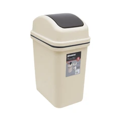 main image Krisbow Tempat Sampah Tutup Swing Plastik 6 Liter - Krem Beige