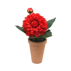 arthome-29-cm-bunga-artifisial-dahlia-pot---merah