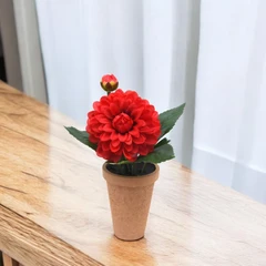 arthome-29-cm-bunga-artifisial-dahlia-pot---merah