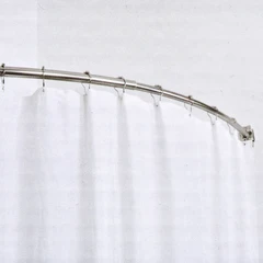 main image Kris Tangkai Tirai Kamar Mandi 90x90 Cm - Silver