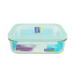 glasslock-2-ltr-basic-wadah-makanan-rectangular---ungu/biru