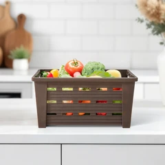 main image Tontarelli 40x30 Cm Keranjang Penyimpanan Rangka Full - Cokelat