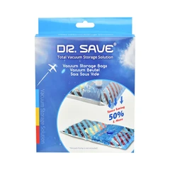 main image Dr. Save Kantung Vakum Pakaian Mini Travel Set 4 Pcs Transparan - Biru