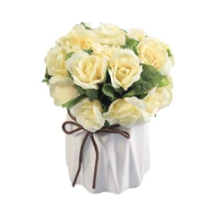 arthome-15-cm-tanaman-artifisial-mini-rose-dengan-pot---putih