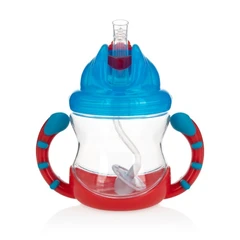 nuby-240-ml-botol-bayi-tritan-flinnsip-straw-nb235---merah/biru