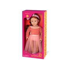 our-generation-set-boneka-aubrie-red-hair-ballet-orange-sweater