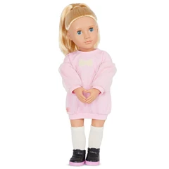 our-generation-set-boneka-reid-blonde-hair-pink-sweater-dress