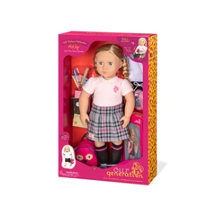 our-generation-set-boneka-hally-deluxe-blonde-hair-&-book