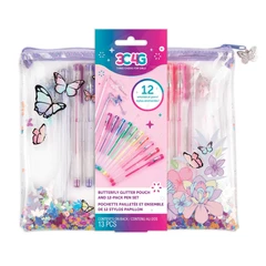 make-it-real-set-13-pcs-butterfly-glitter-pouch-pen