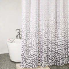 main image Forhom 180x200 Cm Tirai Kamar Mandi Dengan Hooks D - Abu-Abu