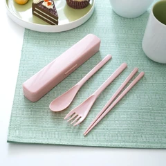 ataru-set-3-pcs-alat-makan-plastik---pink