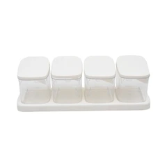 informa-catri-set-4-pcs-tempat-bumbu-dapur-dengan-nampan---putih