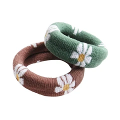 ataru-set-2-pcs-ikat-rambut-thick-flower---cokelat/hijau