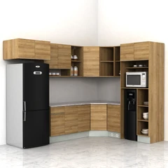 informa-prescoot-kitchen-set-sudut-l-dengan-rak-kulkas---cokelat-oak