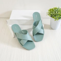 ataru-ukuran-39-sandal-wanita-x-strap-matte---biru