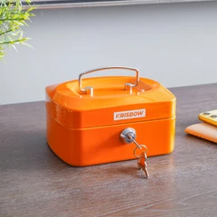 main image Krisbow 15.8x12x8 Cm Cash Box Manual Lock - Oranye
