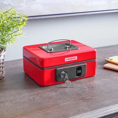 main image Krisbow 20x15x9 Cm Cash Box Double Lock - Merah