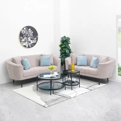 Nordia Biloxi Set Sofa Fabric 2.5 & 3 Seater - Cokelat Taupe
