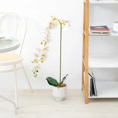 arthome-bunga-artifisial-orchid-1-stem-dengan-pot---putih