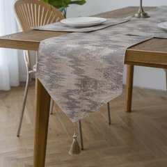 informa-set-7-pcs-table-runner-&-tatakan-piring-jacquard-gd35---cokelat