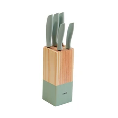 kris-set-6-pcs-pisau-dapur-dengan-block-penyimpanan---turquoise