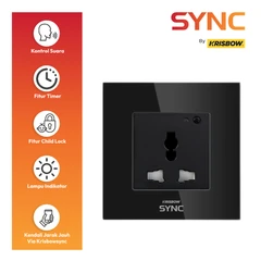 main image Krisbow Sync Smart Stop Kontak Dinding Universal Monitoring Function - Hitam