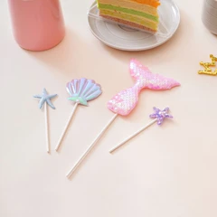 main image Ataru Topper Kue Plastik Mermaid Set 4 Pcs - Mix