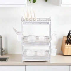 main image Stora Noir Rak Piring 3 Tingkat Aluminium - Silver