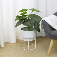 arthome-28-cm-pot-dengan-rak-tanaman-bulky---putih