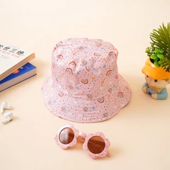 ataru-set-topi-bucket-&-kacamata-sunglasses-anak---pink