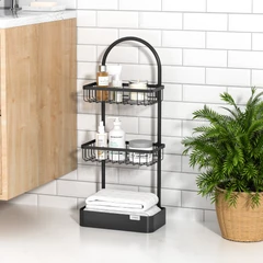 main image Stora 29.4x18.5x70.8 Cm Rak Kamar Mandi Knockdown - Hitam