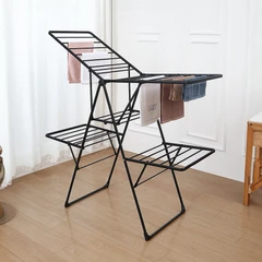 Stora Jemuran Baju Lipat 2 Tingkat - Hitam