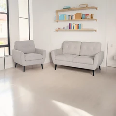 Informa Osaka Set Sofa Fabric 1 & 2 Seater - Cokelat Muda
