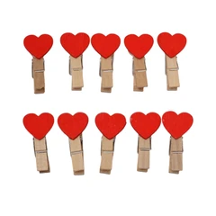 main image Ataru Penjepit Foto Heart Set 10 Pcs - Merah