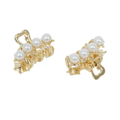 main image Ataru Set 2 Pcs Jepit Rambut Pearl Extra Small - Silver/Gold