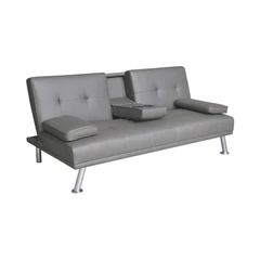 informa-geni-sofa-bed-kulit-dengan-console-a15---abu-abu