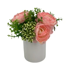 main image Arthome Bunga Artifisial Mix Dengan Pot 9.5x9.5x20.5 Cm - Merah