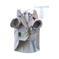 Doggy Dolly Ukuran Xxl Baju Tuxedo Anjing Small - Abu-abu