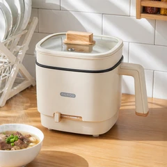 main image Memoo 800 Ml Panci Elektrik Dengan Steamer - Putih