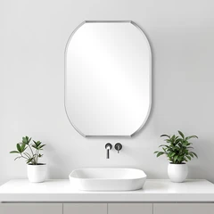 main image Fosa Cermin Dinding Kamar Mandi Bevel Frameless 50x0.5x70 Cm V1 - Silver