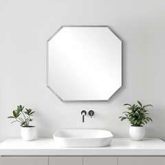 main image Fosa 60x60 Cm Bevel Cermin Dinding 5 Mm Od-B004 - Silver