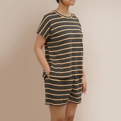 ataru-set-loungewear-wanita-striped---kuning/abu-abu