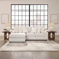 Ashley Larce Sofa Sectional L Fabric Kiri - Abu-Abu